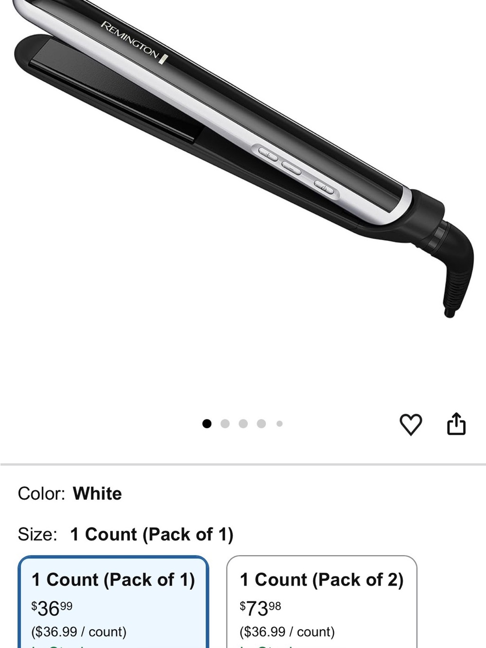Remington Black & White Ceramic Hair Straightener